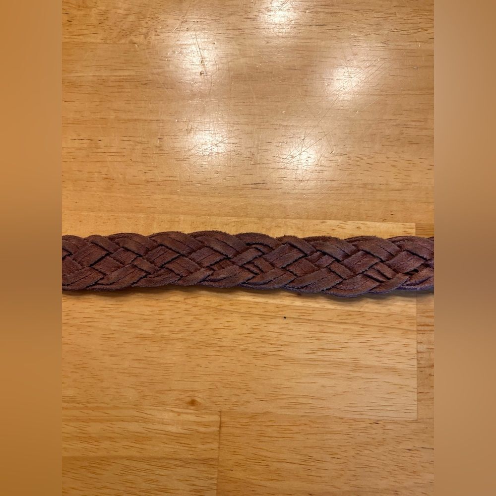 Women's Braided Leather Belt - Brown Unisex 38 inch full boho coastal cowgirl - Picture 13 of 16